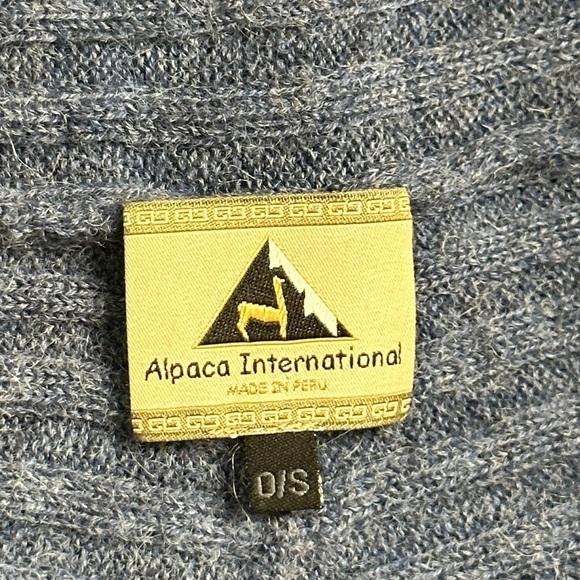 Alpaca International Baby Alpaca Long Sleeve Open Front Waterfall Cardigan Blue - Picture 7 of 9